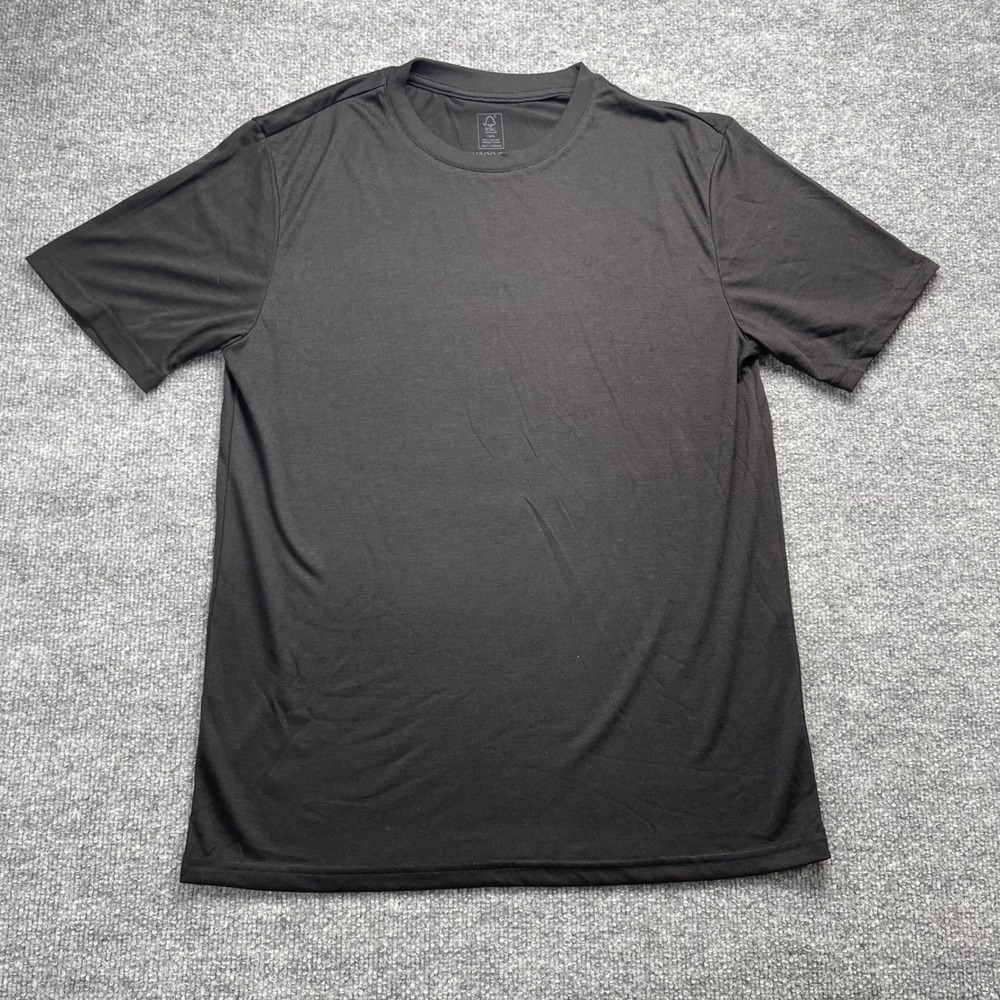 Bamboo Cool Mens Short Sleeve T-Shirt Black Viscose Bamboo Blend Small